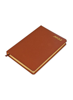 FIS 2023 English Diary with Golden Corners, 384 Sheets, 60 GSM, A5 Size, FSDI23E23BR, Brown